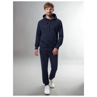 Jogginganzug TRIGEMA "TRIGEMA Jogginganzug aus Biobaumwolle", Herren, Gr. XL, blau (navy), Single Jersey, 75% Baumwolle (Biobaumwolle kbA), 25% Baumwolle (recycelt), Sportanzüge Jogginganzug