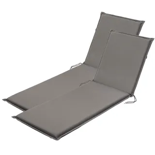 Traumnacht Komfort 2er Set Liegenauflagen 190 x 58 cm Anthrazit