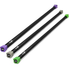 Yes4All RZP2 Beschwerungsstange/Weighted Workout Bar - Set von 3 Beschwerungsstangen 4.5kg, 6.8kg, 9kg - Großartige Aerobic & Yoga