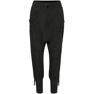 Cream Casual Hose Nanna Damen Hose Nanna Haremhose 3/4 Freizeithose Baggy Pumphose mit Taschen 40, Solid Black