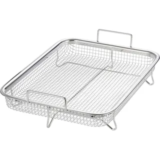 Backofen Edelstahl Grillkorb - ca. 32 x 23 x 5 cm - Silber