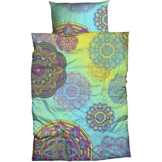 Casatex Eivissa Ornament blau/gelb 155 x 220 cm + 80 x 80 cm