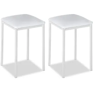 ASTIMESA Küchenstuhl aus Metall mit offener Rückenlehne, weiß, 38 cm x 45 cm x 40 cm