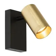 Wandleuchte schwarz mit Gold verstellbar mit Schalter - Jeana Luxe