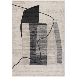 Mazovia Teppich Beige geometrisch - 180 x 250 cm , Dunkelgrau , Textil , Abstrakt , Rechteckig , 180x250 cm , Oeko-Tex® Standard 100 , für Fußbodenheizung geeignet, für Hausstauballergiker geeignet, in verschiedenen Größen erhältlich, pflegeleicht, strapazierfähig , Teppiche und Böden, Teppiche