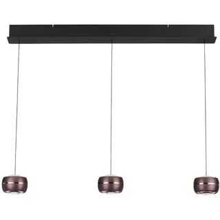 Dieter Knoll Led-Hängeleuchte , Braun , Metall, Glas , Uni , länglich , 12x180x100 cm , RoHS, Europäischer Sicherheitsstandard, Ce , höhenverstellbar, 3 Helligkeitsstufen , Lampen & Leuchten, Innenbeleuchtung, Hängeleuchten, Pendelleuchten