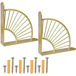 Chstarina Wandhalterung, Wandregal, Dreieck, Winkel, Wandregal, Halterung für Wandregal, aus Holz (Goldfarben)