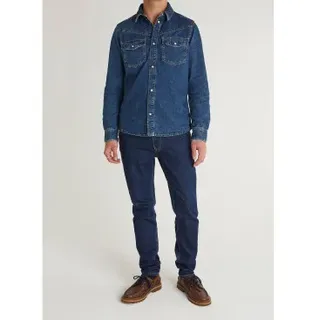 Pepe Jeans für Herren. PM30909155U0 Authentic Shirt Brooks Jeanshemd blau (L), Lässig, Denim, Langarm