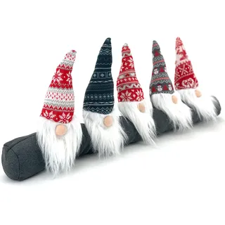 heimtexland ® Zugluftstopper Wichtel Deko Windstopper Weihnachten Zwerge Fensterdeko Typ877 Uni - Grau