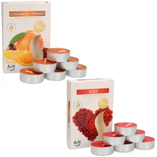 KOTARBAU® 12er Pack Duftkerzen Teelichter Cinnamon - Orange Love Duftteelichter Brenndauer 4 Stunden