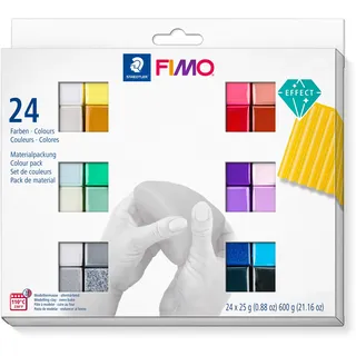 Staedtler FIMO effect Modelliermasse 24 Halbblöcke 25g mehrfarbig