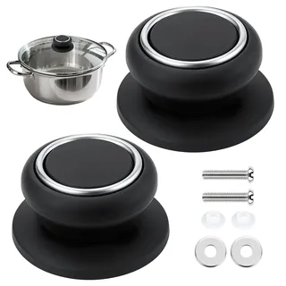 2 Stück Topfdeckelgriff,Topfdeckel Griff,Topfgriffe Ersatz Knopf,Topfgriff mit Schrauben,Universal Deckelgriff Töpfe Ersatzteile,für Langsamkocher Pfannen Bratpfannen Glasdeckel Ersatzgriff Haltegriff