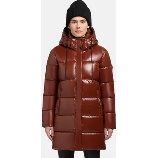 khujo Steppjacke "Jadet2-YM", Damen, Gr. XL (42), braun, Material: 100% Nylon; Futter: 100% Nylon; Wattierung: 100% Polyester, gerade Po-bedeckend, Ärmel ohne Ärmelschlitz normaler Saum, Jacken Steppjacke, Schimmernder Winter Kurzmantel mit abnehmbarer Kapuze