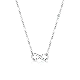 Elli DIAMONDS Halskette Infinity Diamant Weiß Brillantschliff (0,015 ct) 925 Sterling Silber