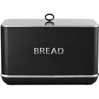 Tower T826175BLK Renaissance Brotkasten, 16 l Fassungsvermögen, einfacher Zugdeckel, Schwarz