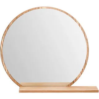 Xora Wandspiegel , Eichefarben , Glas, Holzwerkstoff , rund , 65x56x17 cm , Ablage , Spiegel, Wandspiegel