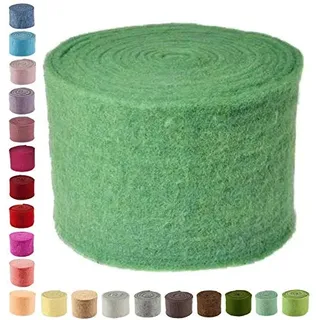 Hochwertiger & Widerstandsfähiger Filz – Breite 15cm / Länge 5m - Topfband/Bastelfilz/Wollfilz – Große Farbauswahl – Dehnbar & Druckelastisch – Tischdekoration Ostern/Weihnachten (Salbei)