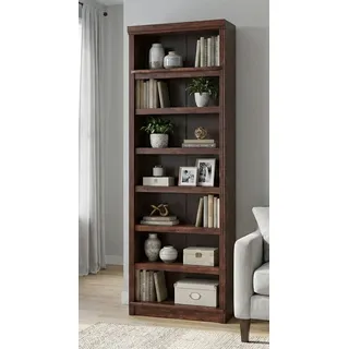 Bücherregal OTTO HOME "Soeren Regal B/T/H: 80/29/220 cm", dunkelbraun, B:80cm H:220cm T:29cm, Massivholz, Regale, Bücherregal, 7 offene Fächer, massive Kiefer, FSC-zertifiziert