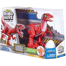 Robo Alive Wütender Raptor Dinosaurier Spielzeug, batteriebetriebenes Roboter-Dinosaurier-Spielzeug (roter Raptor)