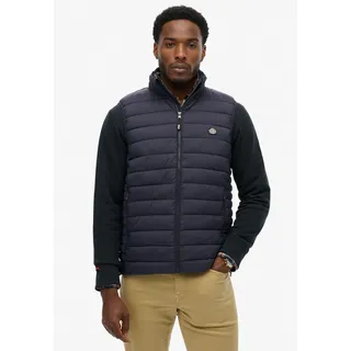 Steppweste SUPERDRY "Fuji Lite Padded Gilet", Herren, Gr. M, eclipse navy, Steppware, Obermaterial: 100% Nylon, unifarben, normal normal, ohne Ausschnitt, Westen Steppweste, Steppware, normal geschnitten