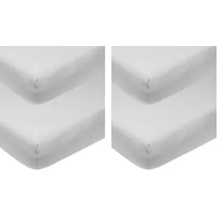 Meyco Baby Uni Spannbettlaken 4er Pack für das Kinderbett (Bettlaken mit weicher Jersey-Qualität, aus 100% Baumwolle, perfekte Passform durch Rundum-Gummizug, atmungsaktiv, Maße: 60 x 120cm), Hellgrau