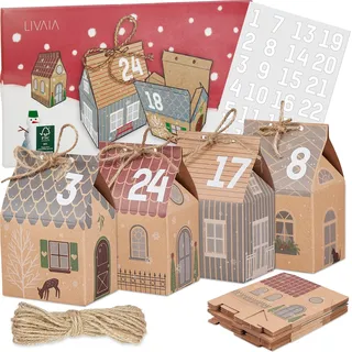LIVAIA ADVENTSKALENDER ZUM BEFÜLLEN: ADVENTSKALENDER 2022 – - Braun (Haus Motiv) - Braun
