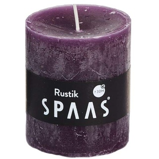 Spaas 8 Rustic Unscented Pillar Candles Hours-aubergine 8 Rustikale Stumpenkerzen ohne Duft, 68/80 mm, ± 30 Stunden, Paraffinwachs, D 68 mm x H