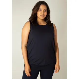 Base Level Curvy Longtop »Yasmina«, Formgebendes Bündchen am Saum, blau