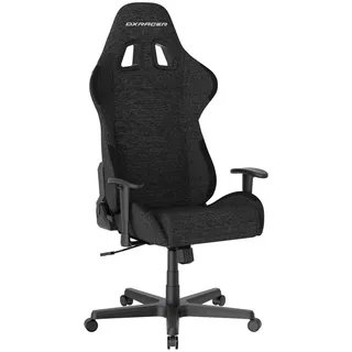 Dxracer Gamingstuhl , Schwarz , Kunststoff , Drehkreuz , 70x129x70 cm , fleckschutzimprägniert, Wippmechanik mit Härtegradeinstellung, Sitzfläche 360° drehbar, inklusive Armlehnen, Nackenkissen abnehmbar, Lendenkissen abnehmbar, ergonomische Rückenlehne , Büromöbel, Bürostühle, Gaming-Sessel