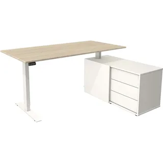 Kerkmann Schreibtisch mit Sideboard MOVE 1 Gestell weiß ahorn