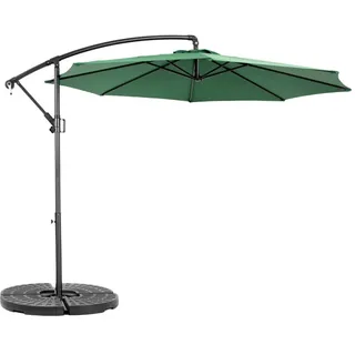 Oxeza Ampelschirm 294/294/250 cm Dunkelgrün (Keine Basis) , Metall , Mode , 294x294 cm , Sonnenschutz, Ampelschirme