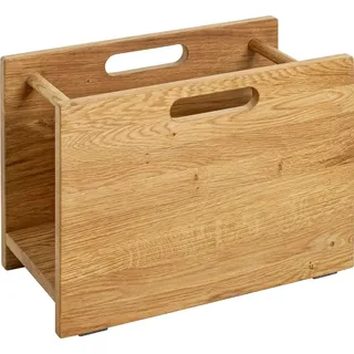 Haku-Möbel HAKU Zeitungsständer Zeitungsablage Holz Zeitschriftenkorb Eiche Massivholz - Maße: B 40 x H 30 x T 21 cm, Style: Traditional
