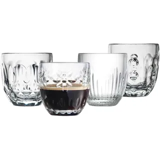 Glas LA ROCHÈRE FRANCE "Wassergläser Hugo 230 ml 4er Set transparent", bunt (transparent), B:7,8cm H:8,2cm Ø:7,8cm, Glas, Trinkgefäße, Glas, Spülmaschinenfest