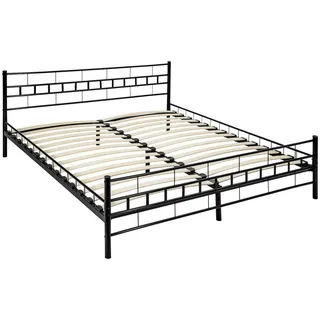 tectake Metallbett Malta, 180 x 200 cm, schwarz , Schwarz , Metall , Schlafzimmer, Betten, Metallbetten
