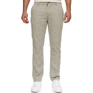 Cargohose INDICODE "INGuyin", Herren, Gr. 36, Länge 34, grün (covert grün), Web, Obermaterial: 55% Baumwolle, 45% Leinen, unifarben, regular fit knöchellang, Hosen Cargohose