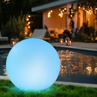 Solarkugeln für Den Garten, Solarlampen für Außen Kugel 30CM RGB, Wasserdichte IP65 Solarleuchten Garten,1200mAh Dimmbare Solarkugel Gartenleuchten Außen,Kugelleuchten Schwimmbad, Balkon, Zimmer Deko