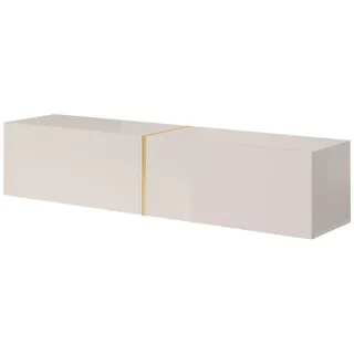 Selsey Bisira TV-Board 140 cm Graubeige mit Goldener Einlage MDF