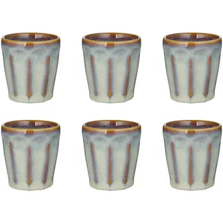 Butlers Espressotassen 6er-Set Bergamo 70 ml , Taupe , Keramik , Geschirr, Tassen, Espressotassen