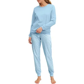 CALIDA Lovely Nights Bündchen-Pyjama Cascade Blue 52-54