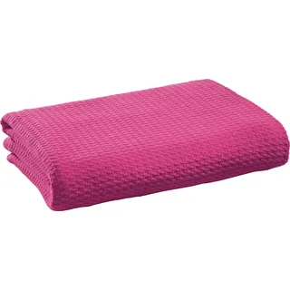 Erwin Müller Sommerdecke, Baumwolldecke pink Größe 220x240 cm - luftig-leicht, weiche Qualität, sehr angenehm - 100% Baumwolle