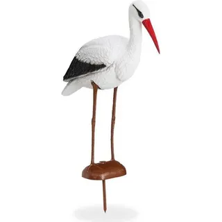 Naturgetreue Gartenfigur Storch 23 cm hoch mit Erdspieß