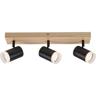 Rabalux 73123 Deckenstrahler 3 Spots Toras, GU10, Holz, braun-schwarz, rund, Skandinavisch, ø60mm - Bronze