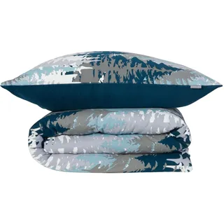 SCHIESSER Bettwäscheset Smilla - Feinbiber - 2-teilig - 135 x 200 cm - petrol