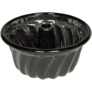Riess, 0548-022, Mini Backform, Guglhupfform, CLASSIC - BACKFORMEN, Durchmesser 12 cm, Höhe 6,6 cm, Emaille, schwarz