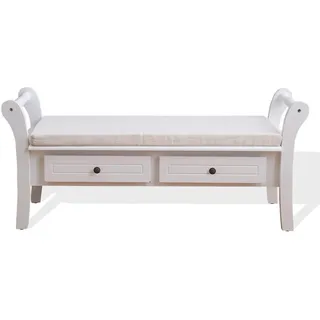 Mobili Rebecca Sitzbank Weiß 40/108/47 cm , Holzwerkstoff , 40x47x108 cm , Esszimmer, Bänke, Sitzbänke