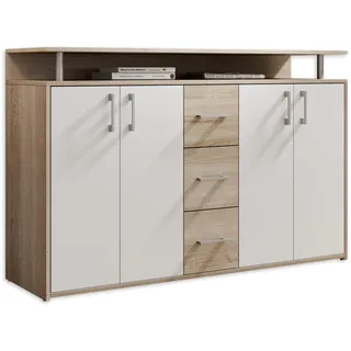 Stella Trading Sideboard 139 x 90 x 34 cm Weiß