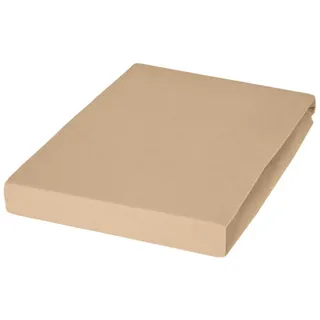 Topper-Spannbetttuch 5001 Jersey 90 x 200 - 100 x 220 cm nougat