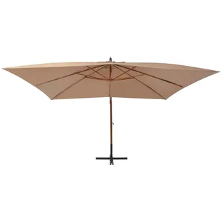 vidaXL Ampelschirm mit Holz-Mast 400x300 cm Taupe - Taupe