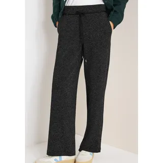 Schlupfhose CECIL "Style NEELE", Damen, Gr. XXL (46), Länge 28, schwarz, Web, Obermaterial: 51% Viskose, 32% Nylon, 12% Polyester, 5% Elasthan. Futter: 100% Polyester, meliert, loose fit lang, Hosen Schlupfhose, in melierter Optik