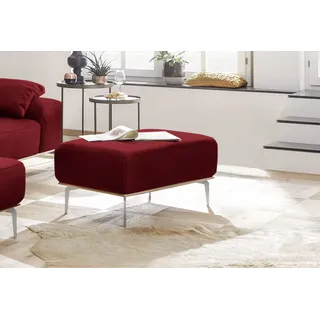 W.Schillig Polsterhocker »run« mit elegantem Holzsockel, Füße in Chrom glänzend, Breite 75 cm W.SCHILLIG